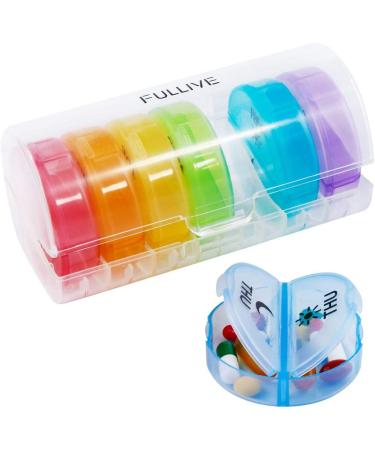 Twice-a-Day Daily Pill Organizer - Weekly AM/PM Round Medicine Box - 7 Day Vitamin Container for Fish Oils - Buy Online on GoSupps.com
