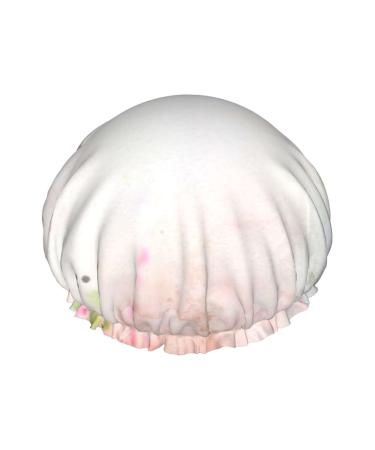 flower watercolor Printed Shower Cap Bath Cap Waterproof Shower Caps Fits All Head Sizes All Hair Textures for Women Hair Bath Caps