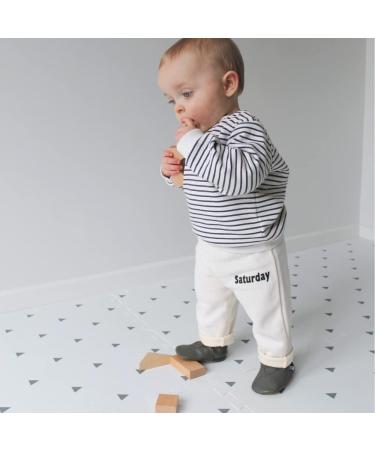 Dotty Fish Soft Leather Baby Shoes | Toddler Boys Shoes | Non-Slip Suede Soles | 0-6 Months to 4-5 Years | Soft Grey - Buy Online on GoSupps.com