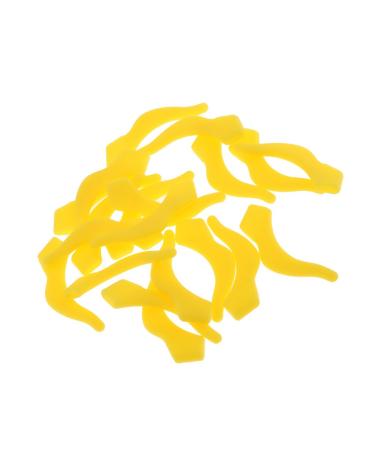 10 Pairs Silicone Glasses Ear Hook Tip Eyeglasses Grip Anti-Slip Temple Holder - Yellow as described yellow 45mmx9mm