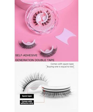 Reusable Self-Adhesive Eyelashes Natural Looking False Eyelashes Long Curly Eyelashes No Glue/Eyeliner/Magnet Waterproof and Easy to Apply (4 Pairs) - Buy Online on GoSupps.com