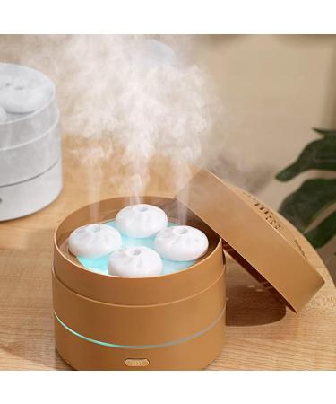 wemee Essential Oil Diffuser USB Steamer Bun Shape Hydrating for Diffusor Night Light Home Small Appliances Cute Brown - Buy Online on GoSupps.com