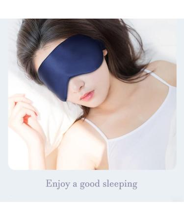 ECHOLLY Silk Sleep Eye Mask - 100% Soft Light-Blocking Eye Mask for Women Men - Includes 2 Pairs of Ear Plugs - Navy Blue - Buy Online on GoSupps.com