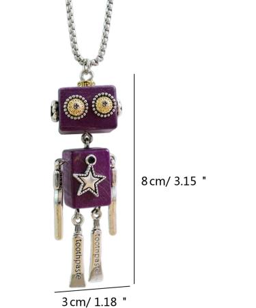 Oralgos Wooden Block Robot Necklace - Stylish Adjustable Choker for Men & Women | Unique Punk Keybone Chain FN1038 - Buy Online on GoSupps.com