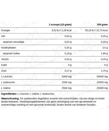 XXL Nutrition BCAA Powder 2:1:1 - Essential Amino Acids - Tasteless 500g | International Shipping Available - Buy Online on GoSupps.com
