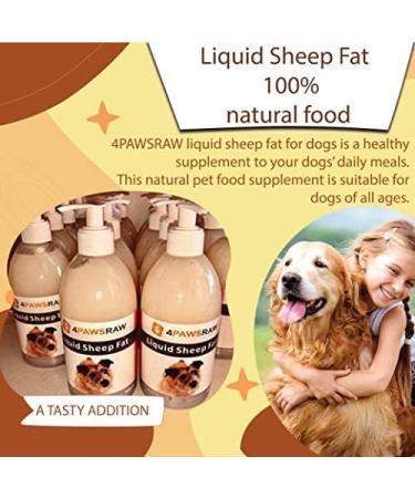 4PAWSRAW Liquid Sheep Fat 100% natural food supplement for your dog (1 Litre) - Buy Online on GoSupps.com