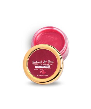 Vishopy Natural Beetroot & Rose Lip & Cheek Tint | 100% Organic & Natural | Lighten dark lips | Hydrated & Nourished lips | UV Protection | Heal Chapped Lips. | Suitable for all types of Lips 8gm - Buy Online on GoSupps.com