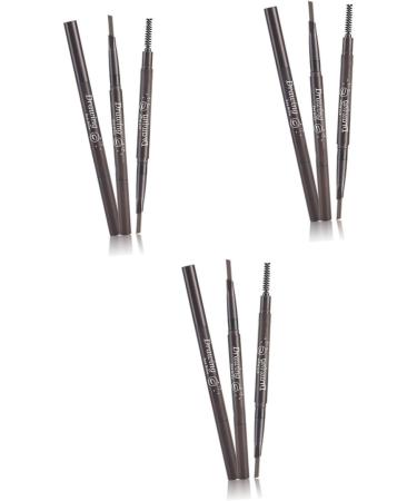 BIUDECO 3pcs 2 1 Eye Brow Brush Eyebrow Makeup Eyebrow Pencil Waterproof Eyebrow Pencils Preamp Stand - Buy Online on GoSupps.com