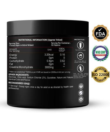 Creatine Monohydrate Orange 200g - Boost Energy & Athletic Performance Support Muscle Growth | Shop Internationally - Buy Online on GoSupps.com