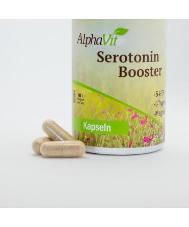 Serotonin Booster - 60 Capsules | Griffonia Extract 60mg 5-HTP L-Tryptophan Magnesium & Vitamins B C & D3 - Caffeine-Free for Mood Support - Buy Online on GoSupps.com