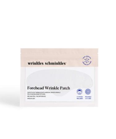 Wrinkles Schminkles Forehead Wrinkle Patches, 1-Pack, Reusable Hypoallergenic Silicone Smoothing Pads for Reducing Frown Lines & Face Lift Overnight 1 Count (Pack of 1)