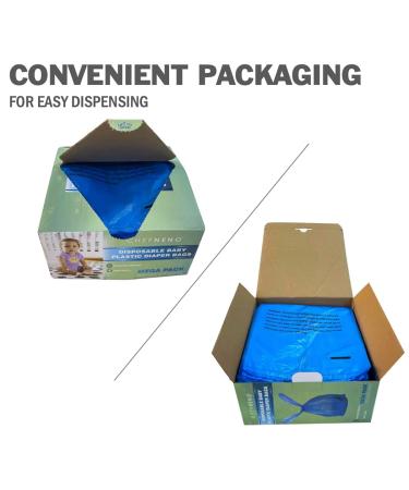 500 Count Disposable Baby Diaper Bags with Fresh Baby Powder Scent | Easy Tie Handles | Multi-use for Pet Waste Disposal & Sanitary Pads - Blue - Buy Online on GoSupps.com