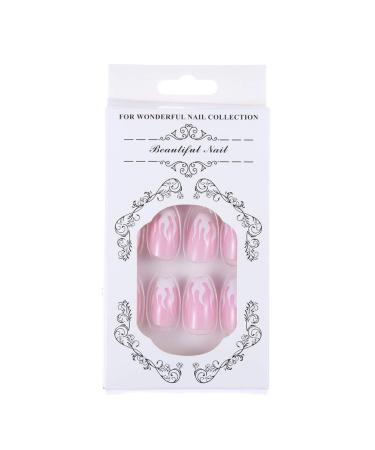 ikasus 24pcs Natural Full Acrylic False Nails with Glue - Perfect DIY Acrylic Fake Nails for Women & Girls | International Shipping Available - Buy Online on GoSupps.com