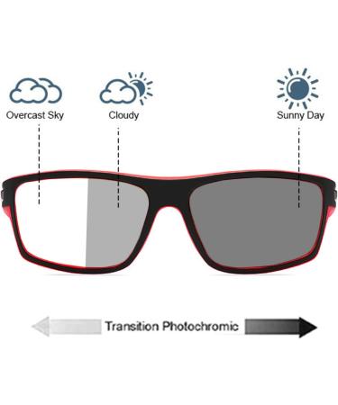Helena Rectangle Photochromic Bifocal Reading Glasses for Men & Women - Outdoor Sports Sunglasses Red 1.75x Presbyopia Eyewear - Buy Online on GoSupps.com