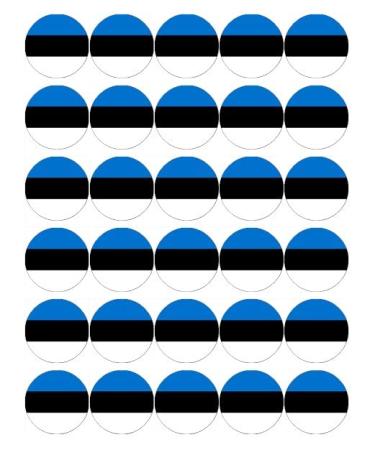 30 Estonia Flags Cupcake Toppers Edible Wafer Paper Fairy Cake Toppers Birthday Cake Decorations