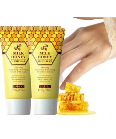 2 Pack Hand Mask, Milk Honey Peel Off Wax, Exfoliating Hand and Foot Mask, Moisturizing Hand Serum for Cracked, Dry, Aging Hands