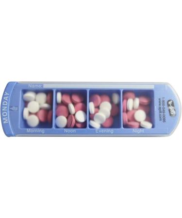 e-Pill 4x Daily Large Weekly Pill Organizer | Vitamin & Medicine Pillbox with Discreet Case - Ship Internationally - Buy Online on GoSupps.com