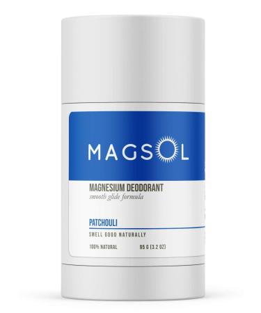 MAGSOL Natural Deodorant for Men & Women - Mens Deodorant with Magnesium - Perfect for Ultra Sensitive Skin Aluminum Free Deodorant for Women Baking Soda Free 3.2 oz (Patchouli)