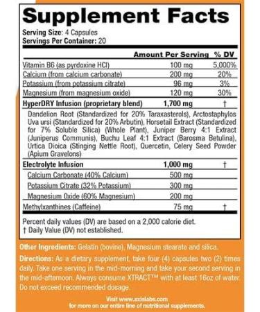 Axis Labs Xtract High-Definition Diuretic | Reduce Bloating, Promote Rapid Water Loss | Competition Strength for Men and Women | 80 Capsules - Buy Online on GoSupps.com