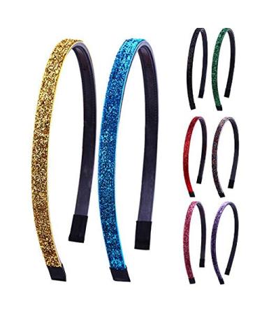 DIY Glitter Hair Bands - 8-Piece Set for Women Men & Girls | Gentle Touch Headgear in 8 Colors - Buy Online on GoSupps.com