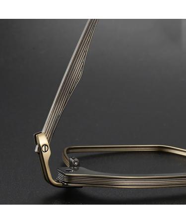 NYASAA Pure Titanium Square Frame Reading Glasses for Men - Fashion Blue Light Blocking Eyeglasses HD Clear Lenses 2.50x Gold - Shop Internationally - Buy Online on GoSupps.com