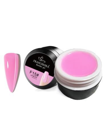 Nail Builder Gel Hot Pink Strengthening Gel 15ml for Nails Tips & Extensions Women DIY Home Nail Art Decoration Broken Nails Repair Nail Gel for Nail Art Manicure Bubblegum Pink