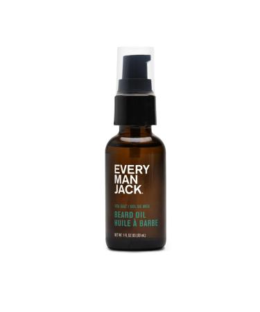Every Man Jack Beard Oil for Men - Subtle Sea Salt Scent - Moisturizes Softens & Adds Shine - Natural Ingredients with Shea Butter & Coconut Oil - 1oz - Buy Online on GoSupps.com