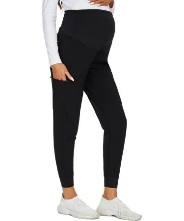 Meanzoo Women's Maternity Jogger Scrub Pants - Large Black | Comfy & Stylish - Buy Online on GoSupps.com