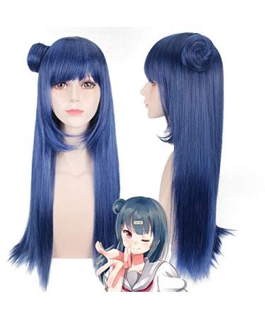 Wig for Lovelive!Sunshine!! Tsushima Yoshiko 70Cm Long Straight Cosplay Wig For Anime Costume Party Universal Female Fake Hair Blue