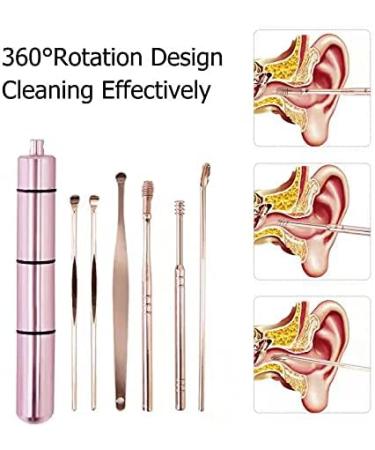 Maylai Spring Ear Wax Cleaner Tool Set - 6-in-1 Stainless Steel Earwax Removal Kit for Children and Adults with Storage Box - Buy Online on GoSupps.com