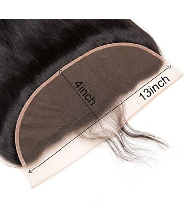 Mila Real Hair Lace Frontal Closure | 13x4 Brazilian Virgin Remy Hair | Natural Black with Baby Hair | Smooth & Free Part 20/50cm - Buy Online on GoSupps.com