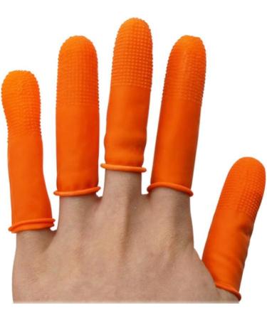 Anti-Slip Latex Finger Protectors - 100pcs Portable Caps for Enhanced Grip & Protection - Orange Color - Buy Online on GoSupps.com