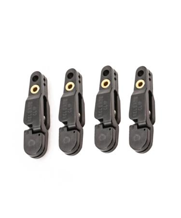 Ydseozoa 4 pieces snap-release clips strong tension snap-release clips for weight kite planner board outrigger downrigger power grip trolling fishing (black)