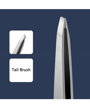 Slant Tip Tweezer Double Stainless Steel Eyebrow Remover with Brush Multipurpose Makeup Tool Precision Clamping - Buy Online on GoSupps.com