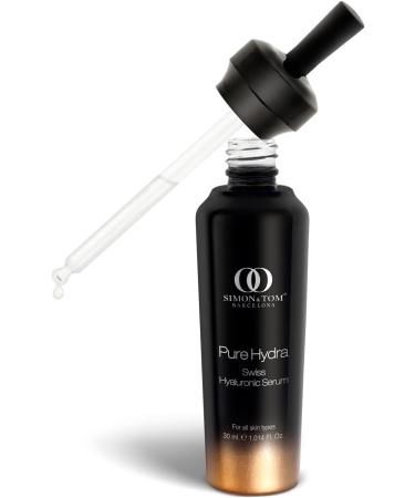 Simon&Tom Pure Hydra - Supreme Face Serum with Swiss Hyaluronic Acid - Rich in Vitamin C and Argan Stem Cells - Intensive Hydration Gel - For all skin types/30ml - Made in Spain - Buy Online on GoSupps.com