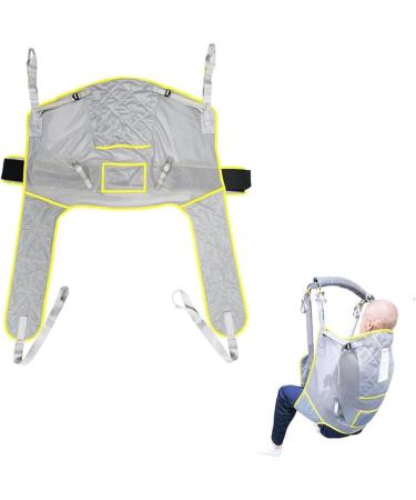 Toileting Full Body Mesh Heavy Duty Patient Lift Sling Bathroom Transfer Hammock Handicap Commode Full Body Sling Divided Leg Sling with 6 Adjustable Lanyards Stair Transfer Belt Medium