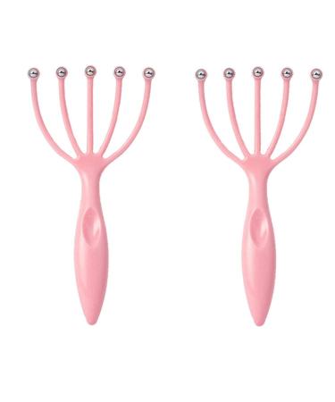 Scalp Massager,Handheld Claw Head Massager for Deep Relaxation & Stress Reduction in The Office Home SPA. Pink (2-Pack)