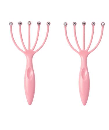 Scalp Massager,Handheld Claw Head Massager for Deep Relaxation & Stress Reduction in The Office Home SPA. Pink (2-Pack)