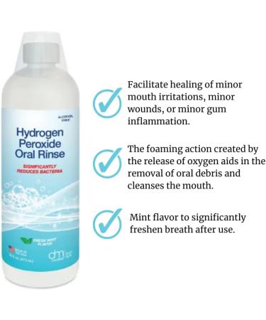 DenMat Hydrogen Peroxide Oral Rinse - 16oz Fresh Mint Flavor | Alcohol-Free for Oral Health & Gum Irritations - Buy Online on GoSupps.com