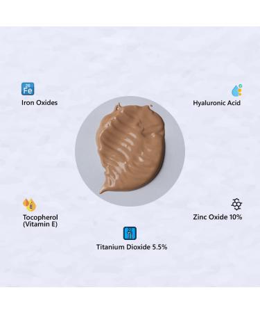 HA Chemical Free Tinted SPF 44 Zinc Oxide & Titanium Dioxide Sunscreen with Hyaluronic Acid | Anti-Aging Moisturizer | Water Resistant | 2.1 Oz - Buy Online on GoSupps.com