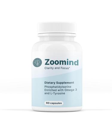 Zoomind Dietary Supplement. Promotes Clarity and Focus. Rich in Omega-3 Phosphatidylserine (PS) and L-Tyrosine. Supports Healthy Brain Function 60 Capsules