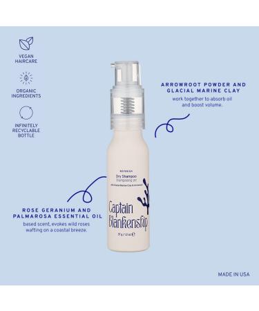 Buy Captain Blankenship Refresh Dry Shampoo Powder - All Natural Organic Non-Aerosol Absorbs Oil & Boosts Volume - 1.2 oz Aluminum Bottle - International Shipping Available - Buy Online on GoSupps.com
