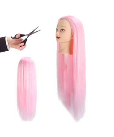 Cosmetology Shop Window Doll Head - Long Pink Hair Styling Practice Tool for Beauty Students & Teachers - Buy Online on GoSupps.com