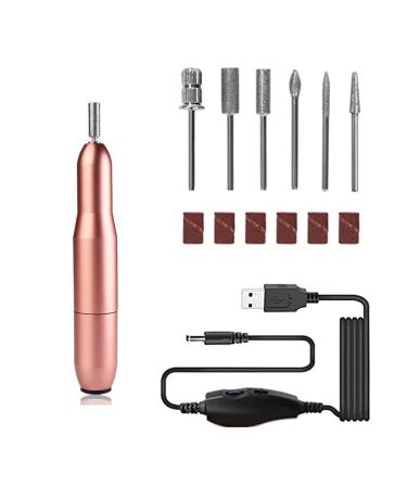 Electric Nail File Professional Nail Drill 20000RPM Adjustable Speed Manicure Drill Set Pedicure Set Nail Accessories Nail Cutter for Acrylic Nail Gel Nail Polishing Salon Manicure at Home(Rose Gold