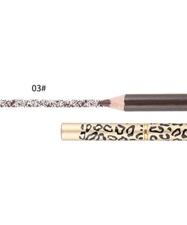 1pc Waterproof Eyebrow Pencil Double Sided Eyebrow Pencil With Brush Leopard Eyebrow Pen Smudge-proof Eye Makeup Comestic For Girl (3 Dark Brown) - Buy Online on GoSupps.com