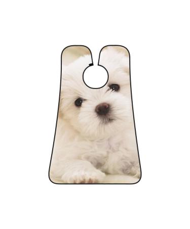 Cute Maltese Puppy Beard Bib Hair Catcher - Men's Shaving Apron Gift for Father's Day Anniversaries Valentine's & Christmas - Buy Online on GoSupps.com