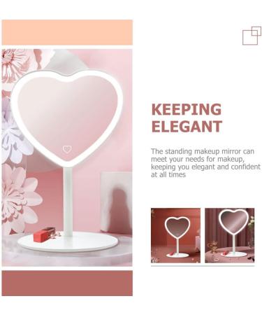 Minkissy LED Love Heart Desktop Makeup Mirror - Touch Sensor Cosmetic Mirror for Home Dormitory - Buy Online on GoSupps.com