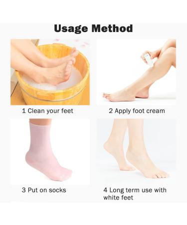 Socks Moisturizing Socks Washable Reusable Soft Gel Socks Deep Moisturizing Women Foot Spa Pedicure Socks Socks for Repairing Cracked Heel Dry Feet Softening Calluses Rough Skin(Size:S) - Buy Online on GoSupps.com