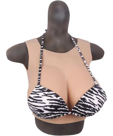 Fhuili Crossdressers Silicone Breasts - Natural Round Collar Design G Cup Fake Breasts for Transvestite Cosplay - Buy Online on GoSupps.com