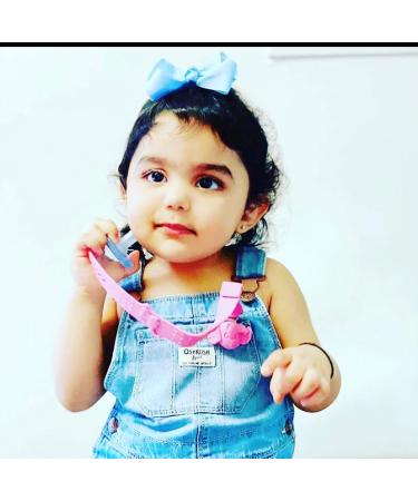 Baby Bottle Brush Bib Co. 2PK with Pacifier Teether Clip - Silicone Teether Doubles as Soother Holder - Bright Pink/Yellow Colors - Buy Online on GoSupps.com